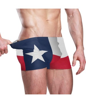 Iceland Flag Men's Swim Trunks Square Leg Swimsuit Swimwear Boxer Brief - Flag of Texas State - CW18T9R4TOI $22.78-Briefs