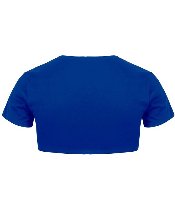 Mens Work Out Cropped Top Half Shirt Tank Vest Solid Color Slim Fit Sexy Tee - Royal_blue - CB1985R2KUX $21.70-Rash Guards