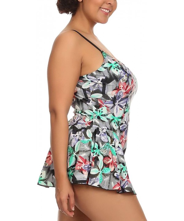 Women's One Piece Swimsuit Swimdress w/Brief Attached - Regular & Plus Size - Hawaiian - CQ12EBX0XBJ $20.36-One-Pieces