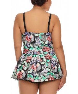 Women's One Piece Swimsuit Swimdress w/Brief Attached - Regular & Plus Size - Hawaiian - CQ12EBX0XBJ $20.36-One-Pieces