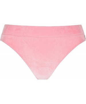 Women's Velvet Plus Size Bikini Bottoms- Cheeky Cut- Sexy High Waisted Swimsuit Pants - Pink - CK18ZNTH0UE $14.11-Bottoms