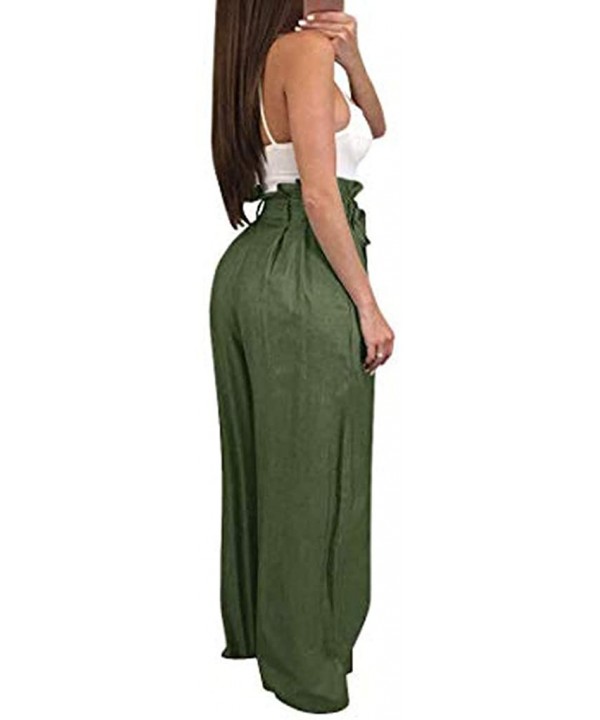 Pants for Women Women's Pants Fashion Striped High Waist Harem Pants Ladies Bandage Elastic Waist Casual Pants Green - CV18X0...