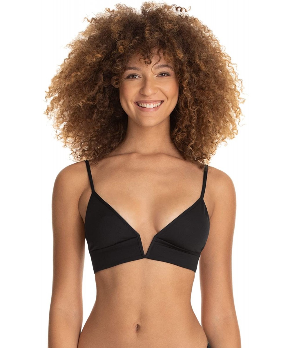 Women's Long Line Triangle - Black - CZ193C3673U $52.33-Tops