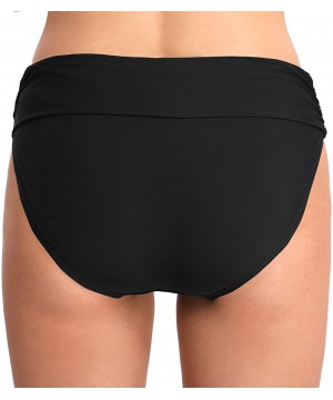 Women's Bathing Suit Bottoms Full Coverage Ruched Bikini Tankini Bottom Swimsuit Brief - Black3 - CM18WY4YL08 $17.99-Bottoms