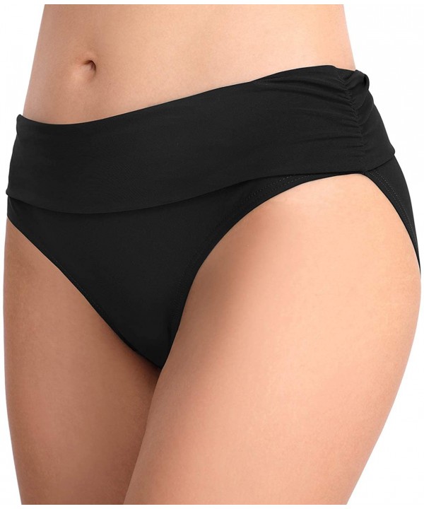 Women's Bathing Suit Bottoms Full Coverage Ruched Bikini Tankini Bottom Swimsuit Brief - Black3 - CM18WY4YL08 $17.99-Bottoms