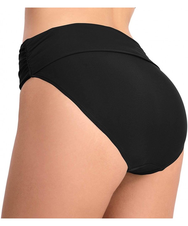 Women's Bathing Suit Bottoms Full Coverage Ruched Bikini Tankini Bottom Swimsuit Brief - Black3 - CM18WY4YL08 $17.99-Bottoms