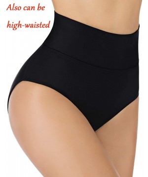 Women's Bathing Suit Bottoms Full Coverage Ruched Bikini Tankini Bottom Swimsuit Brief - Black3 - CM18WY4YL08 $17.99-Bottoms