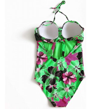 Women's Swimwear One Piece Swimsuits Tummy Control Bathing Suits - Green-2 - C019C94IY4W $20.97-One-Pieces