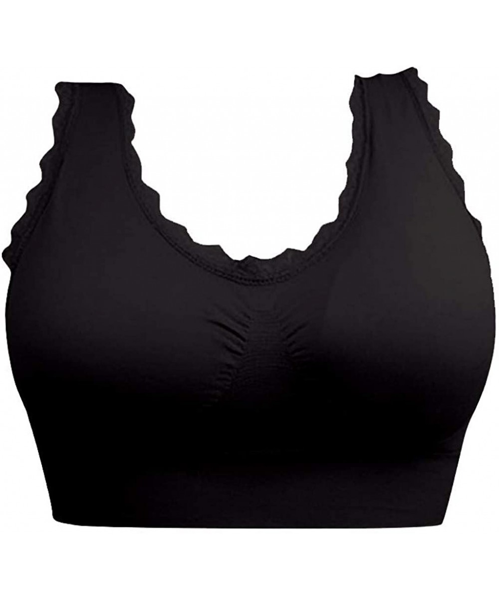 Racerback Sports Bras for Women- Oversized Padded High Impact Workout Fitness Gym Athletic Yoga Bra - Black - CY18N04SHKW $8....