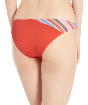 Women's Flirt Reversible Signature Cut Bikini Bottom Swimsuit - Crème De Papaya Orange Solid/Stripe - CQ18L8NHL5I $14.95-Tank...