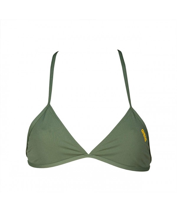 Women's Rule Breaker Feel Triangle MaxLife Bikini Top - Army - CM18UKDK2AD $13.95-Tops