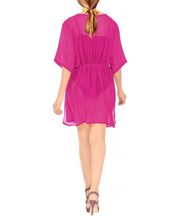 Women's Plus Size Short Swimsuit Bikini Stylish Beach Cover Up Caftan - Pink_n189 - CQ1952KSULX $24.10-Cover-Ups