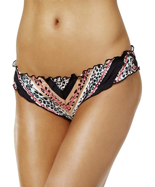 Womens Animal Print Ruched Swim Bottom Separates Black M - CQ18C54Y6HA $19.19-Bottoms