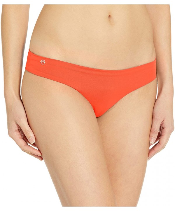 Women's Sublime Reversible Chi Cut Bikini Bottom Swimsuit - Coral Reef Orange/Botanical Floral - C118Y2AMWGS $39.96-Bottoms