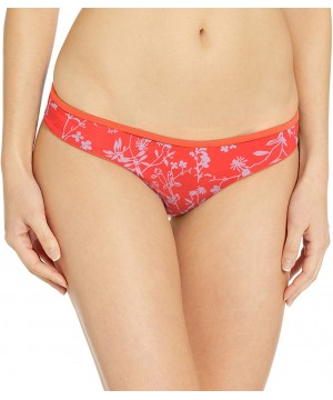 Women's Sublime Reversible Chi Cut Bikini Bottom Swimsuit - Coral Reef Orange/Botanical Floral - C118Y2AMWGS $39.96-Bottoms