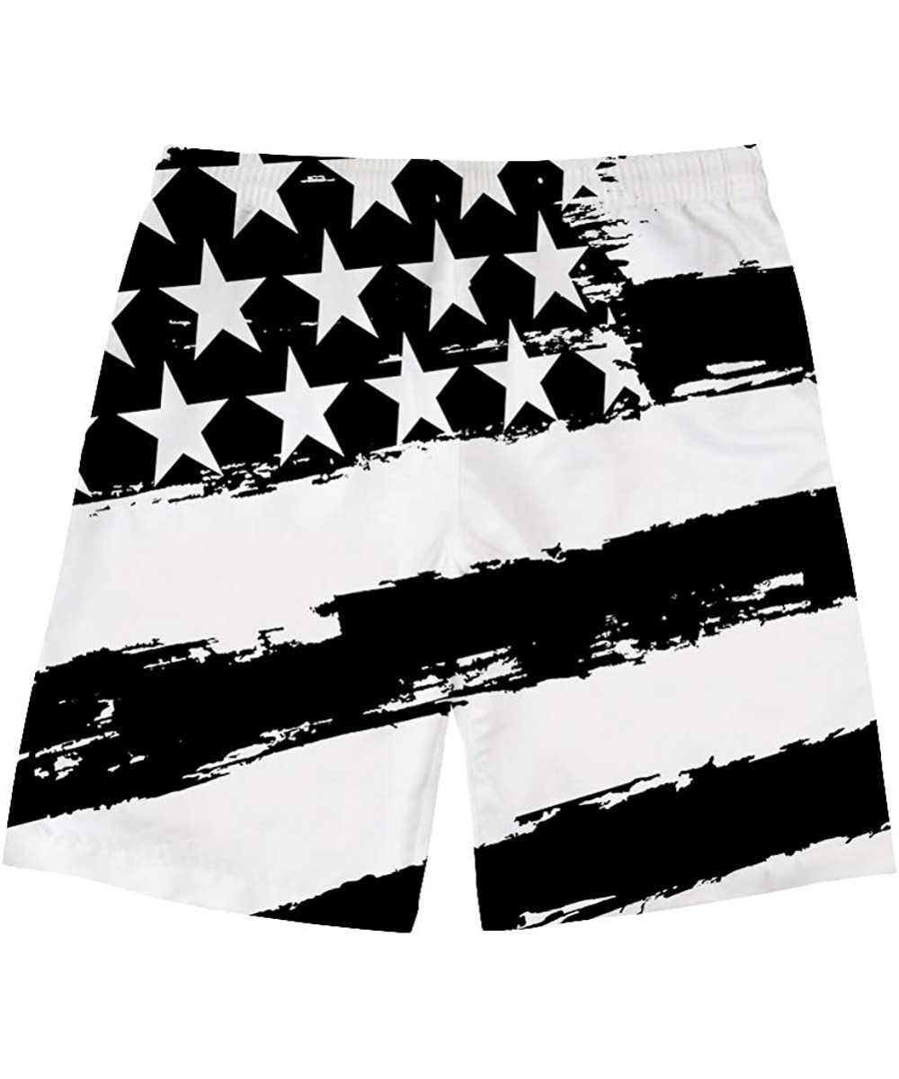 Mens Swim Trunks USA Flag Grunge Casual Athletic Swimming Short - Amercian Falg - C018QU6TO90 $24.24-Trunks