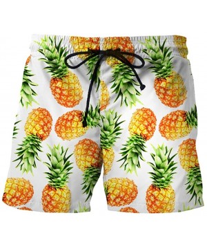 Men's 3D Print Beach Boardshorts Tropical Design Swimming Trunks - Yellow 01 - CQ18D0G0YO9 $31.62-Board Shorts