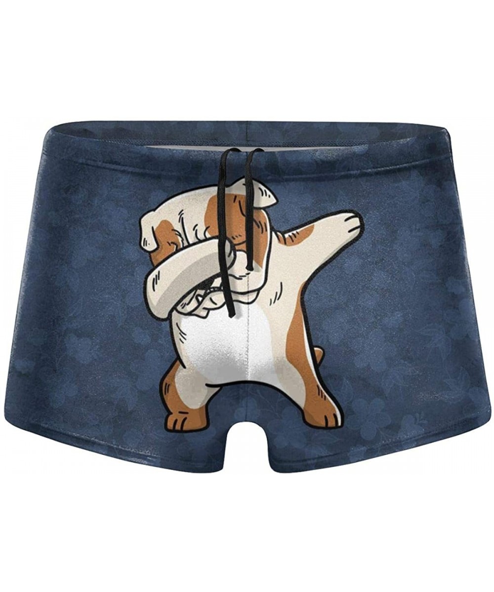 Mens Dabbing Pug Funny Swimsuits Quick Dry Boxer Shorts - Black - C818W8T55UO $23.33-Racing