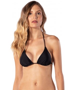 Eco Surf Sliding Tri Womens Bikini Top - Black - C4195A5GHXH $33.09-Tops