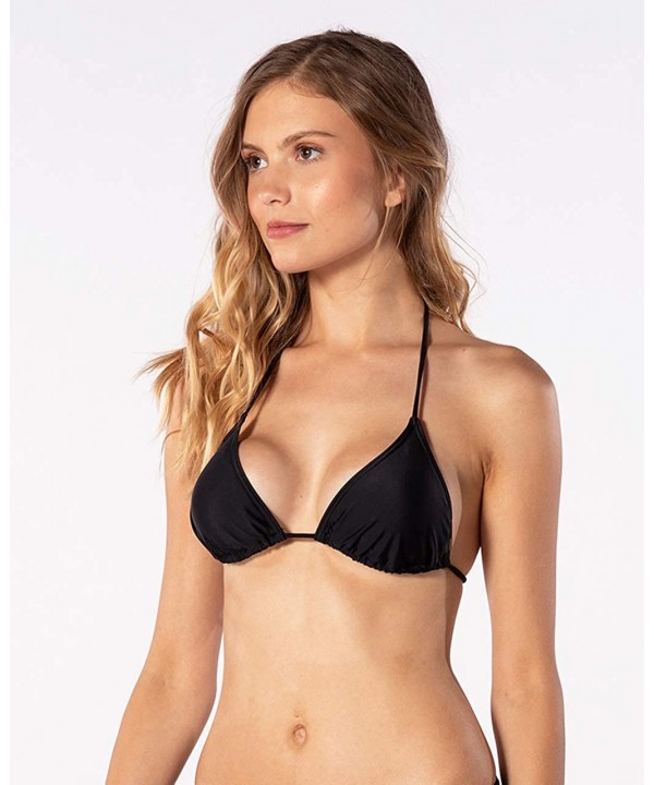 Eco Surf Sliding Tri Womens Bikini Top - Black - C4195A5GHXH $33.09-Tops