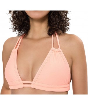 Women's Adjustable Cups High Waist Bikini Sets Back Less Tie Sling Two Piece Swimsuits (FBA) - Orange Pink - C418LQ9YCZT $25....