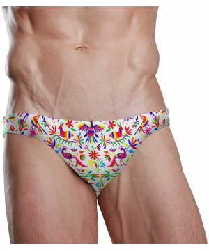 Mens Swim Bikini Briefs Pole Dance Swimwear Surf Shorts Trunks - Mexican Design Colorful Pigeons Pheasant - CE18X93H7I7 $19.5...