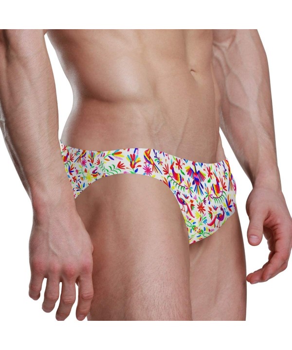 Mens Swim Bikini Briefs Pole Dance Swimwear Surf Shorts Trunks - Mexican Design Colorful Pigeons Pheasant - CE18X93H7I7 $19.5...