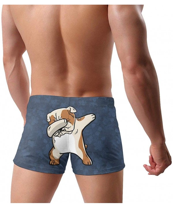 Mens Dabbing Pug Funny Swimsuits Quick Dry Boxer Shorts - Black - C818W8T55UO $23.33-Racing