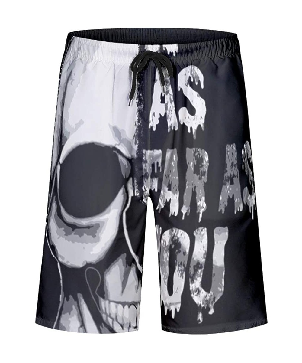 Mens Go As Far As You Can Printed Casual Swim Trunk Sportwear Slim Fit Outdoor Sports Shorts (Big & Tall) - White - C818WREGW...