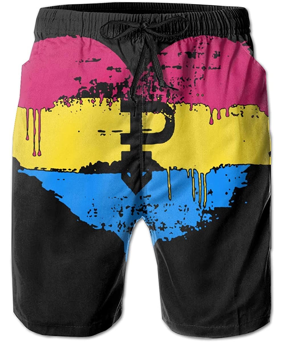 Pansexual Pride Men's Quick Dry Swim Trunks Beach Shorts - CJ1962ATORN $36.55-Board Shorts