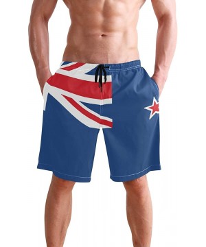 Men's Swim Trunks Quick Dry Beach Board Shorts with Pockets - Flag of New Zealand - C718QHHYZ8X $22.23-Racing