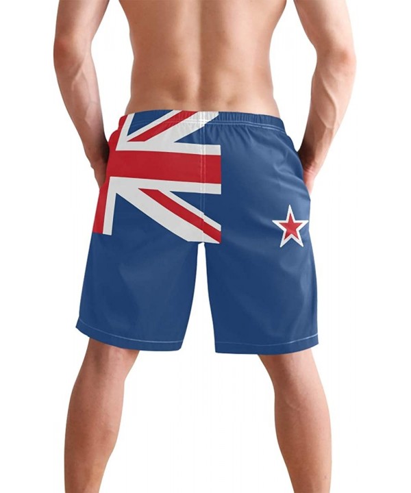 Men's Swim Trunks Quick Dry Beach Board Shorts with Pockets - Flag of New Zealand - C718QHHYZ8X $22.23-Racing