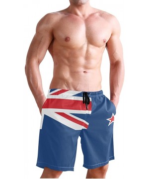 Men's Swim Trunks Quick Dry Beach Board Shorts with Pockets - Flag of New Zealand - C718QHHYZ8X $22.23-Racing