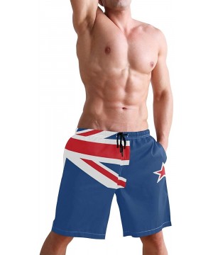 Men's Swim Trunks Quick Dry Beach Board Shorts with Pockets - Flag of New Zealand - C718QHHYZ8X $22.23-Racing