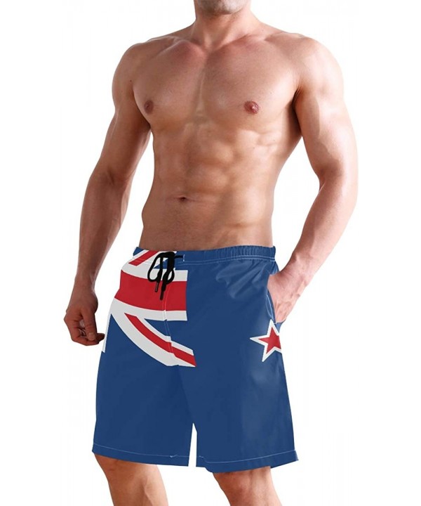 Men's Swim Trunks Quick Dry Beach Board Shorts with Pockets - Flag of New Zealand - C718QHHYZ8X $22.23-Racing