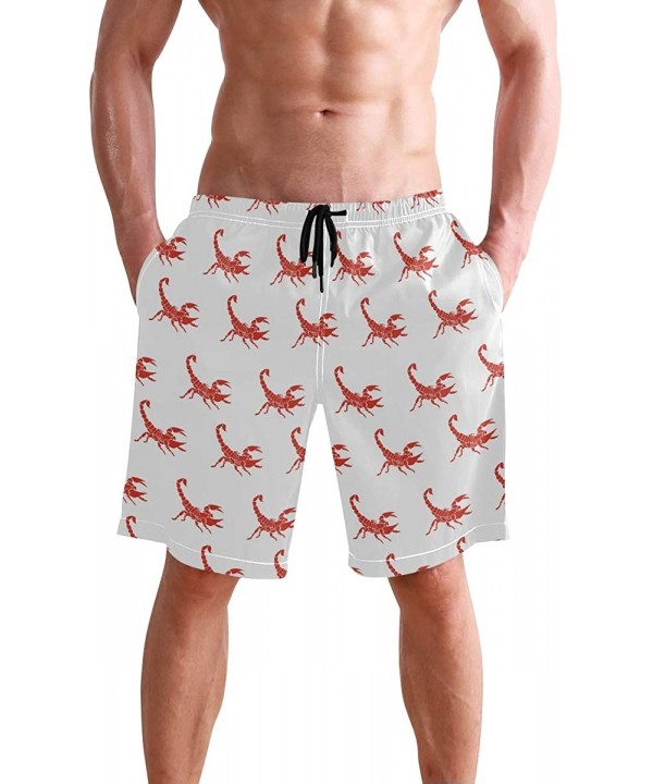 Mens Surfing Shorts Pumpkin Orange Texture Swim Trunks Shorts - Red Scorpion - CC18UI89Z60 $21.64-Board Shorts