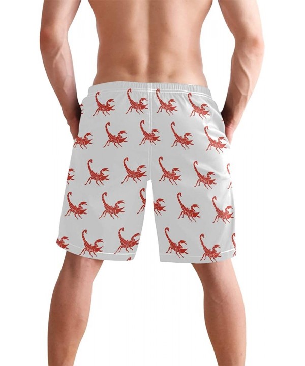 Mens Surfing Shorts Pumpkin Orange Texture Swim Trunks Shorts - Red Scorpion - CC18UI89Z60 $21.64-Board Shorts