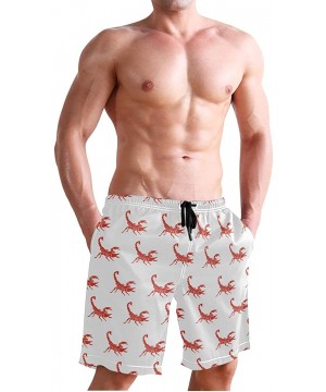 Mens Surfing Shorts Pumpkin Orange Texture Swim Trunks Shorts - Red Scorpion - CC18UI89Z60 $21.64-Board Shorts