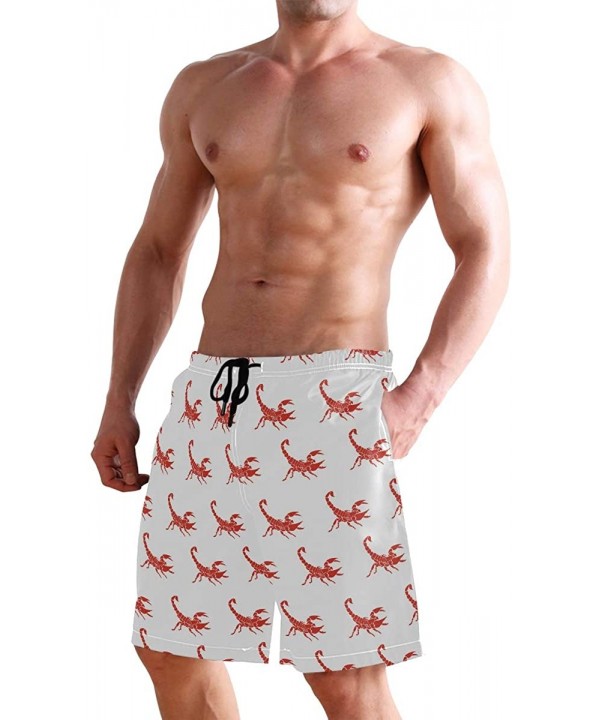 Mens Surfing Shorts Pumpkin Orange Texture Swim Trunks Shorts - Red Scorpion - CC18UI89Z60 $21.64-Board Shorts