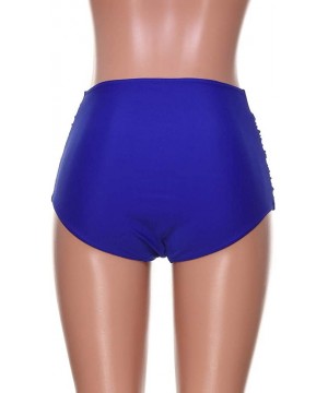 Women Plus Size Swimwear- High Waisted Swimsuit Bottom Ruched Bikini Tankini Briefs Plus Size - Blue - C618OK4Z2ZC $15.51-Bot...