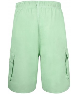 Men's Swim Trunks Classic Lightweight Board Shorts with Lining - Green-29 - C7183RC2Y4R $20.84-Trunks