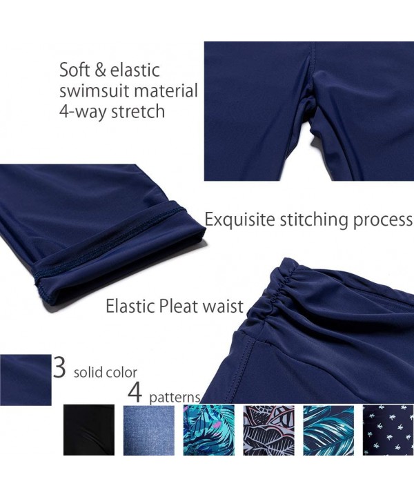 Women's Swim Pants- UPF 50+ High Waisted Swimming Leggings- Water Tights Outdoor Indoor Sportwear - Navy-cropped - CO18UUN7TZ...