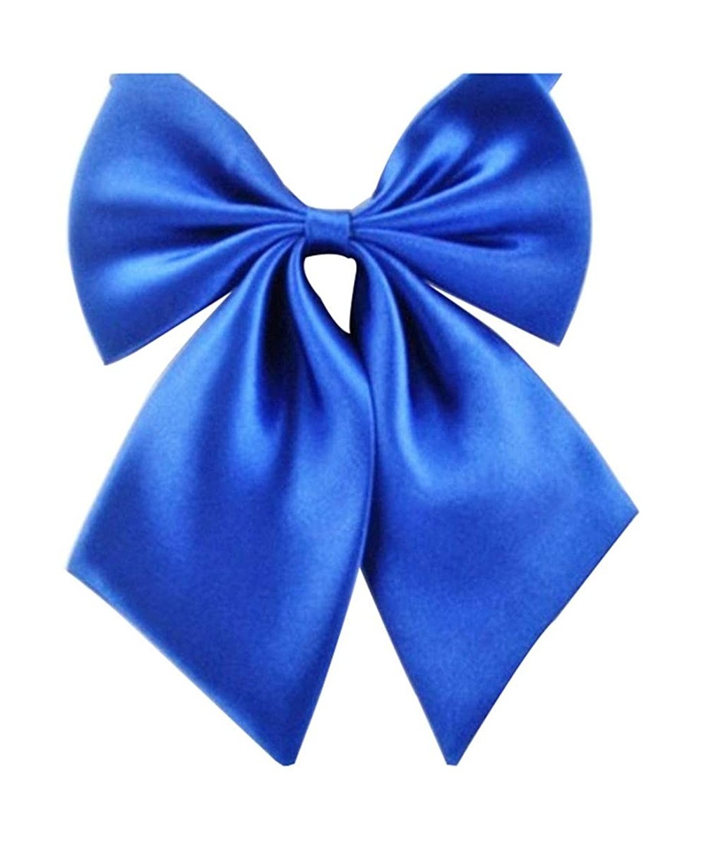 Women's Solid Color Bow Tie School Student Sailor Suit Bowknot Adjustable Ribbon - Dark Blue - CX18OTNC7Y8 $9.33-Cover-Ups