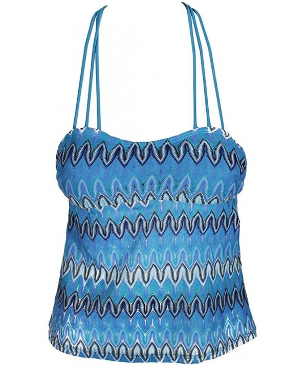 Women's Festival Dream Racerback Tankini Swim Top Blue XS - CZ18327GSQT $26.45-Tankinis