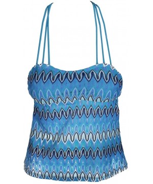 Women's Festival Dream Racerback Tankini Swim Top Blue XS - CZ18327GSQT $26.45-Tankinis