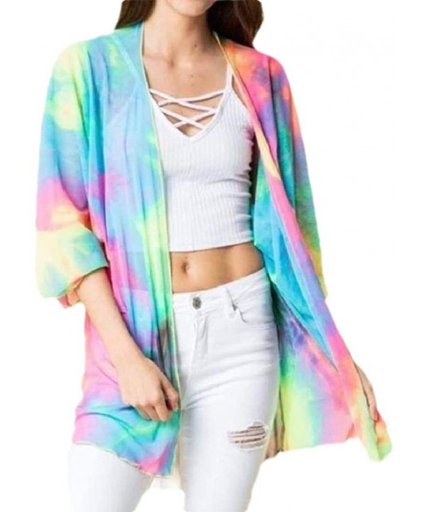 Womens Trendy Sunscreen Summer Cardigan Ombre Bikini Swimsuit Cover up M - CG190OXTSQO $24.45-Cover-Ups