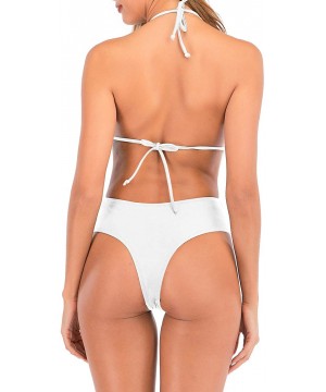 Women's One Piece Swimsuit with Built in Bra Plus Size Beach Swimwear Bathing Suit - Ivory 1 - CA193TNEAG7 $7.88-One-Pieces