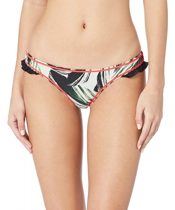 Women's CAIA Low Rise Bikini Bottom Swimsuit - Otemanu Green Leaf Print - CZ18ICZ2ZXI $32.01-Bottoms