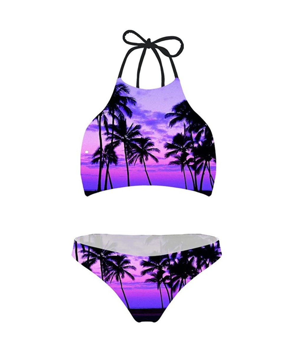 Sexy Scrunch Butt Bikini Two Piece Cheeky Bottom Weed Pot Leaf Marijuana - Color9 - CF18CLY2ZS3 $18.34-Sets