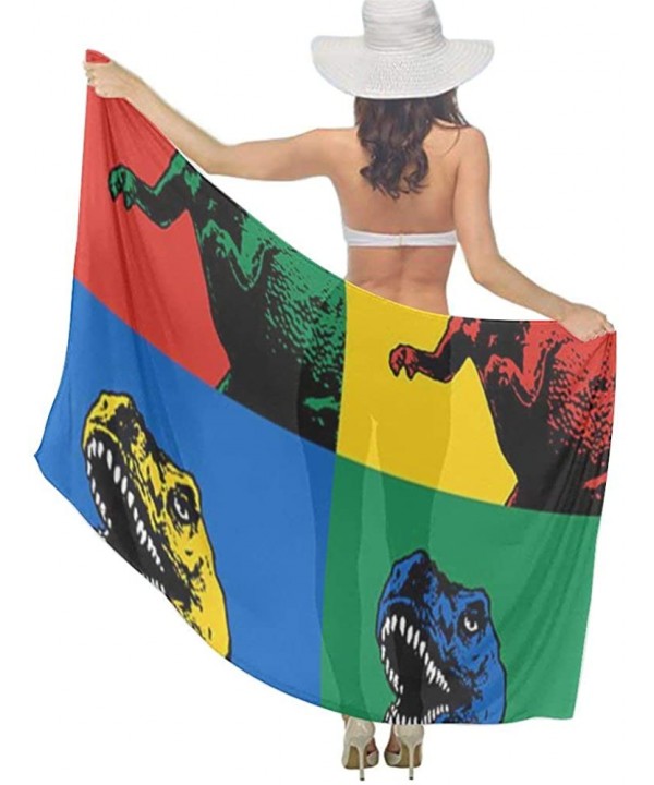 Women Chiffon Shawl Wrap Summer Beach Towels Swimsuit Bikini Cover Up - T-rex Dinosaurs - C8196SE2Q8W $24.27-Cover-Ups